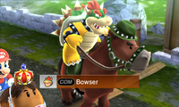 Bowser riding on a horse in Pro difficulty from Mario Sports Superstars