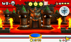 Bowser's first castle and second castle as seen in Super Mario 3D Land.