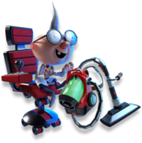 Artwork of Professor E. Gadd with the Poltergust G-00