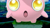 Jigglypuff uses Puff Up in Super Smash Bros. for Wii U.