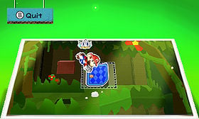 Mario using the Paperize ability in a jungle.