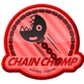 A Mario Kart Tour Chain Chomp Racing Chains "hot shot" badge