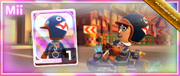 The Chain Chomp Mii Racing Suit from the Mii Racing Suit Shop in the Bangkok Tour in Mario Kart Tour
