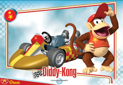Mario Kart Wii trading card for Diddy Kong.