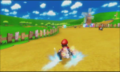 Mario drifting on Moo Moo Meadows