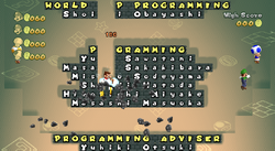 The staff credits sequence in New Super Mario Bros. Wii
