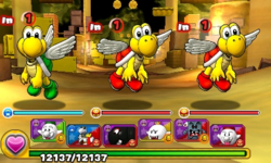 Screenshot of World 3-2, from Puzzle & Dragons: Super Mario Bros. Edition.