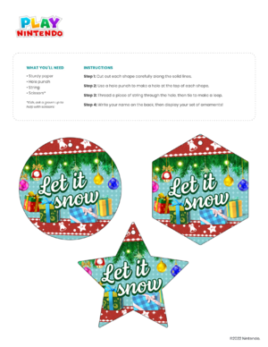 Printable sheet with 2D ornaments that use one of the preset designs from the Ornament Creator