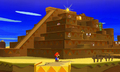 Mario at the Pyramid in W2-1, Drybake Desert.