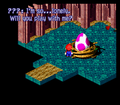 Birdo speaking from inside Shelly, Super Mario RPG: Legend of the Seven Stars