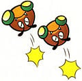 Goombas being kicked through the air.
