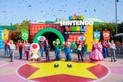 Group photo to celebrate the grand opening of Super Nintendo World