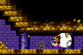 Wario and the black cat escaping from the Golden Pyramid.