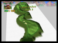 The ninth hole of Boo Valley from Mario Golf (Nintendo 64)