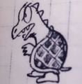 Early concept artwork for Bowser in Super Mario Bros.