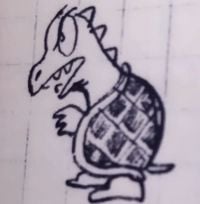 Very early concept artwork for Bowser.