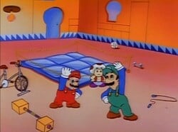 Tag Team Trouble - A scene where "Burn, Baby Burn" plays