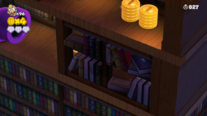 Rosalina sighting in Spinwheel Library in Captain Toad: Treasure Tracker