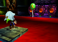 A green Banana Balloon in Creepy Castle.