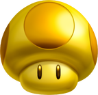 Gold Mushroom artwork from New Super Mario Bros. 2