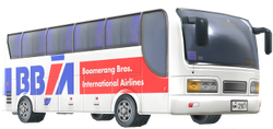 Model of a Boomerang Bros. International Airlines bus from Mario Kart 8