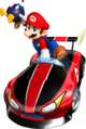 Mario driving his Wild Wing with a Bob-omb
