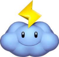 Artwork of a Thunder Cloud from Mario Kart Wii.