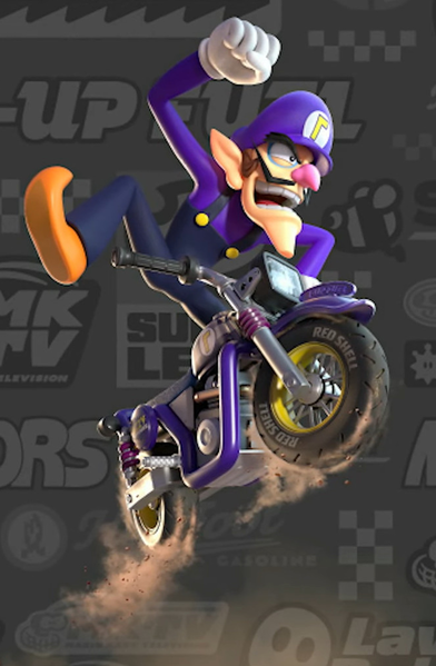 File:MKWorld Waluigi artwork.png