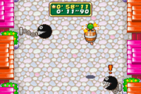 The mini-game, Barrel Peril from Mario Party Advance