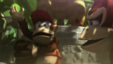Diddy Kong feels delighted after Donkey Kong saves him.
