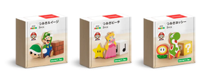 Packaging for the Luigi, Peach and Yoshi Wood Block Sets from the My Mario merchandise line