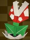 An origami Piranha Plant from Paper Mario: The Origami King.