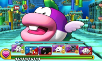 Screenshot of World 5-5, from Puzzle & Dragons: Super Mario Bros. Edition.
