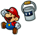 Artwork of Mario and Huey from Paper Mario: Color Splash.