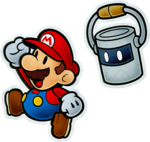 Artwork of Mario and Huey from Paper Mario: Color Splash.