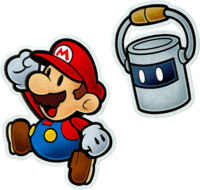 Artwork of Mario and Huey from Paper Mario: Color Splash.