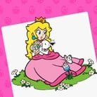 Thumbnail of a paint-by-number activity featuring Princess Peach