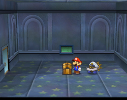Second treasure chest in Palace of Shadow of Paper Mario: The Thousand-Year Door.
