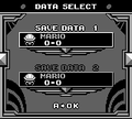 Data selection screen
