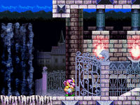 The entrance to Blowhole Castle from Wario: Master of Disguise