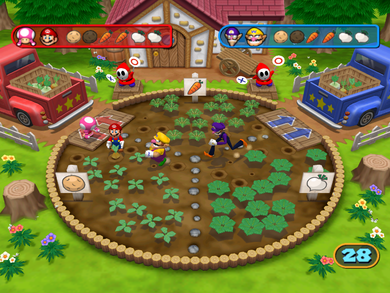 BabyLuigiOnFire and the uploader playing Bumper Crop from Mario Party 7 against the CPU