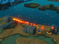 Pyrostar's Burn Attack in battle in Mario + Rabbids Sparks of Hope