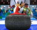 Silver competing in the event in the game's opening.