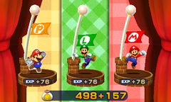 Screenshot of the post-battle screen in Mario & Luigi: Paper Jam