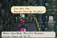 Mario getting the Smash Charge badge in Koopa Bros. Fortress in Paper Mario