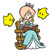 Rosalina and two Lumas stamp from Super Mario 3D World + Bowser's Fury.