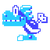 Sprite of the icon for a Zappa Mechakoopa in the Super Mario Bros. style of Super Mario Maker 2. It appears in the user-interface for editing mode.