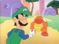 A Fire Sumo in the Super Mario World cartoon