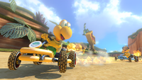 Koopa Troopa racing through Shy Guy Falls in Mario Kart 8