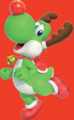 Yoshi dressed up as Rudolph